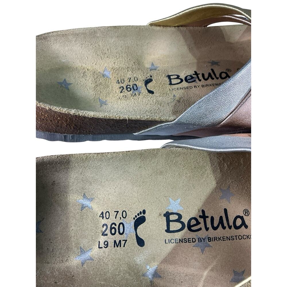Birkenstock Betula Women's US9 EU40 Metallic Gold Braided Strappy Slide sandals - Picture 7 of 8